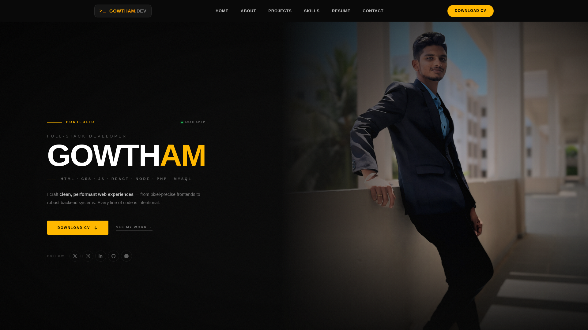 website screenshot of https://gowtham.pages.dev/