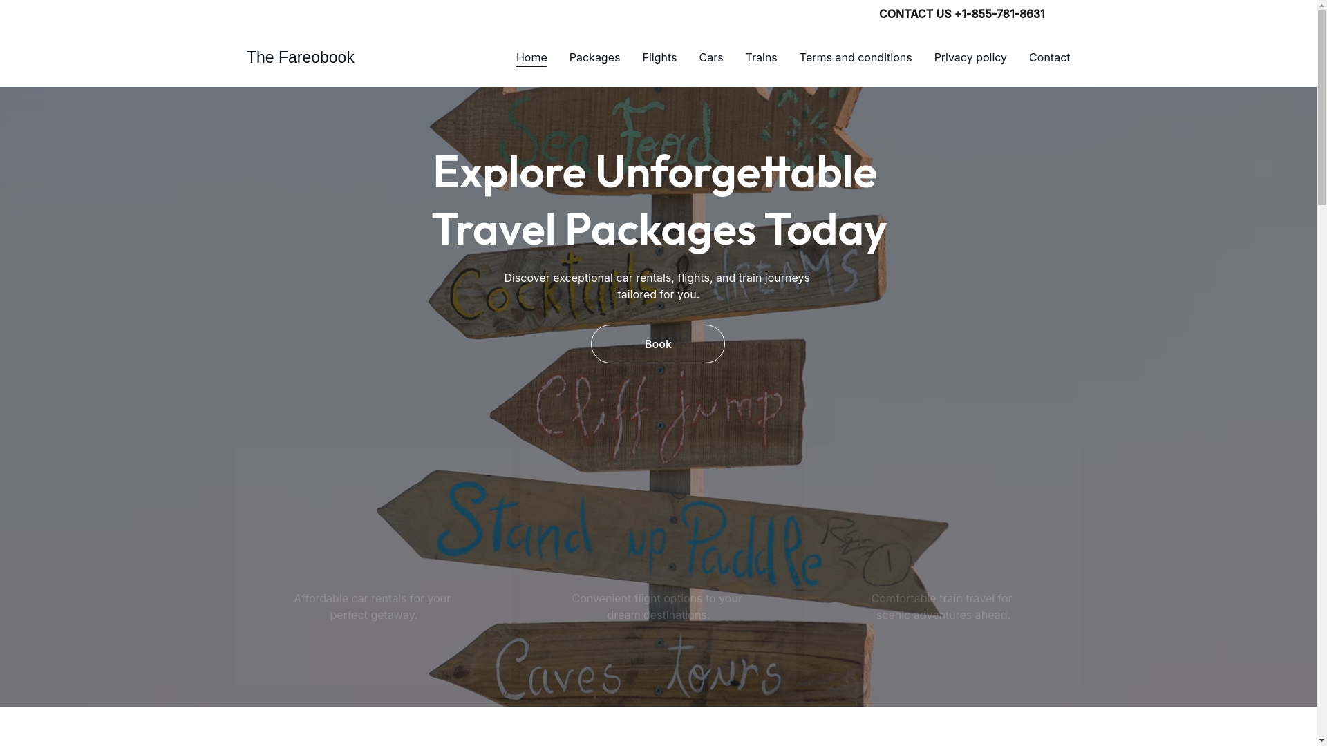 website screenshot of https://thefareobook.online/