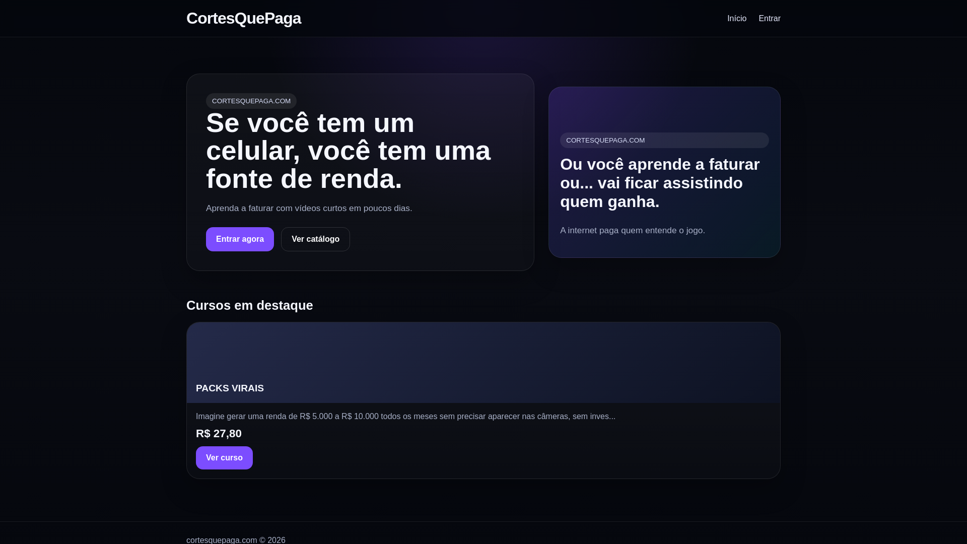 website screenshot of https://cortesquepaga.com/