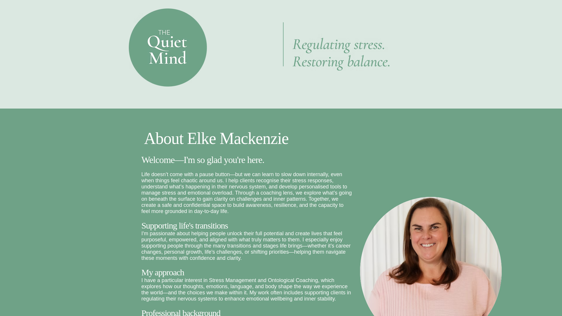 website screenshot of https://thequietmind.com.au