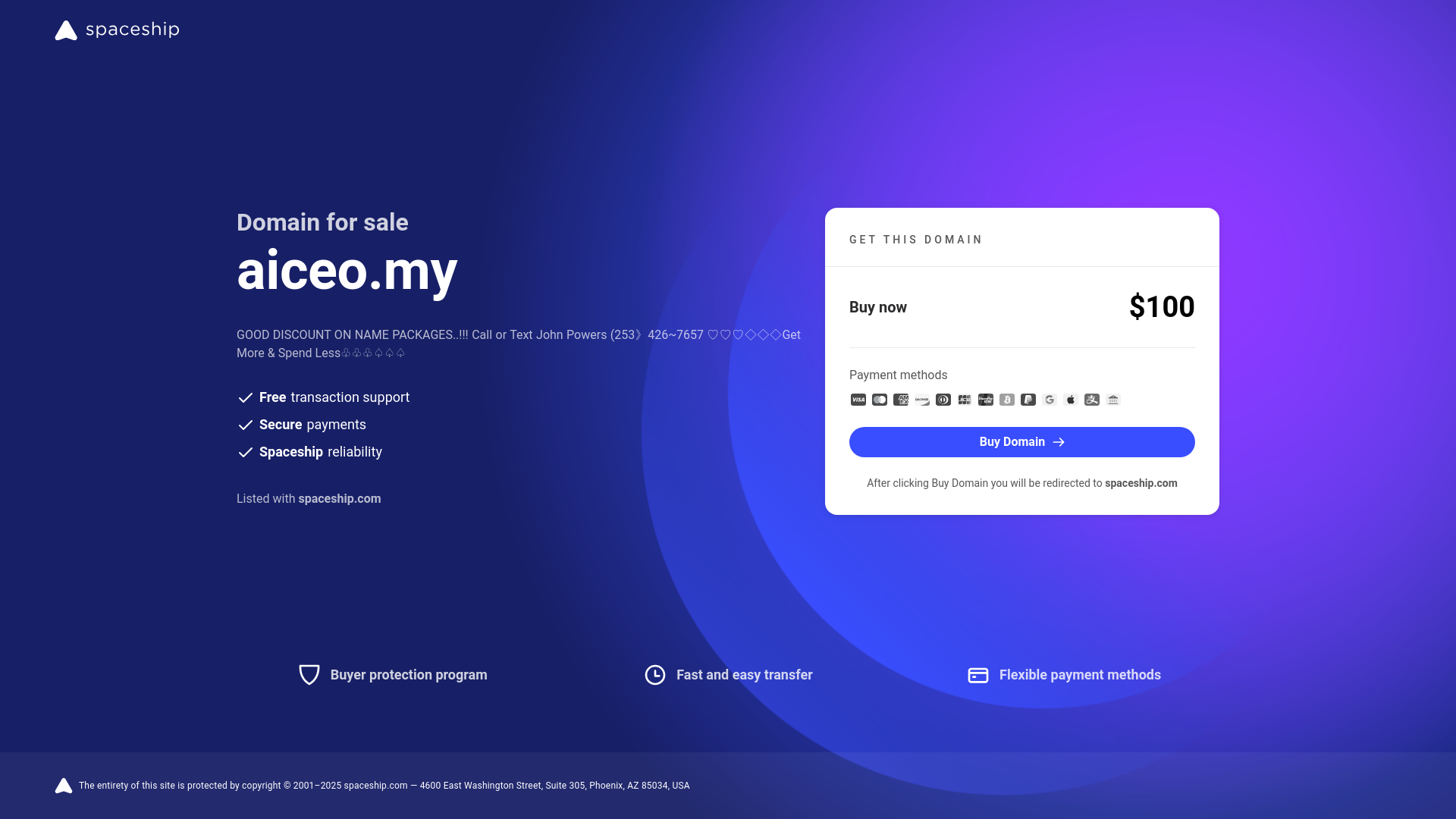 website screenshot of https://aiceo.my/