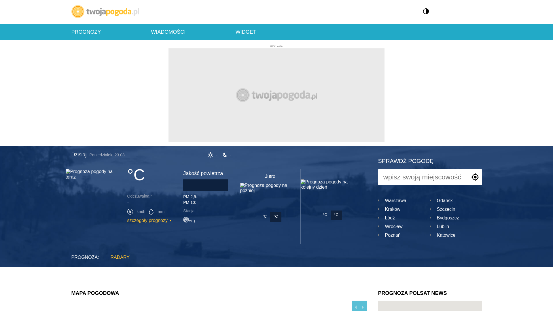 website screenshot of https://www.twojapogoda.pl
