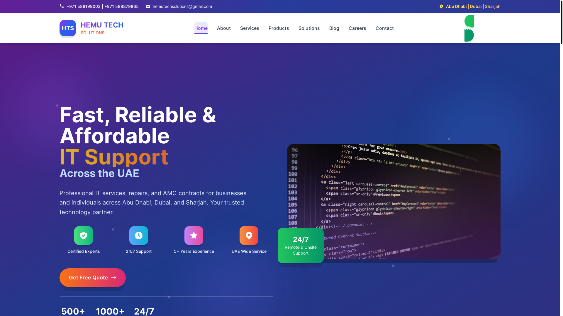 website screenshot of https://hemutecsol.pages.dev/