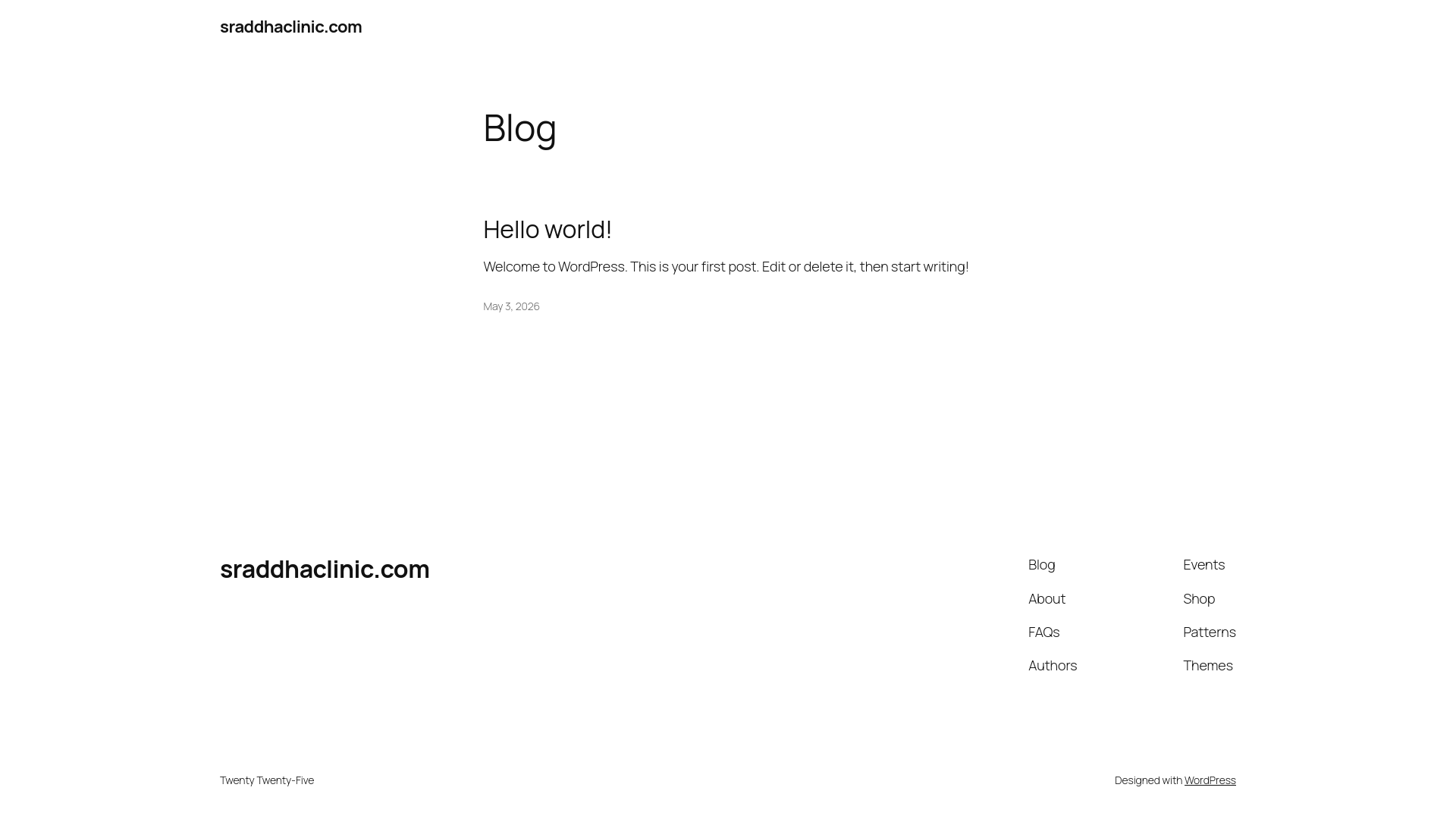 website screenshot of https://sraddhaclinic.com/