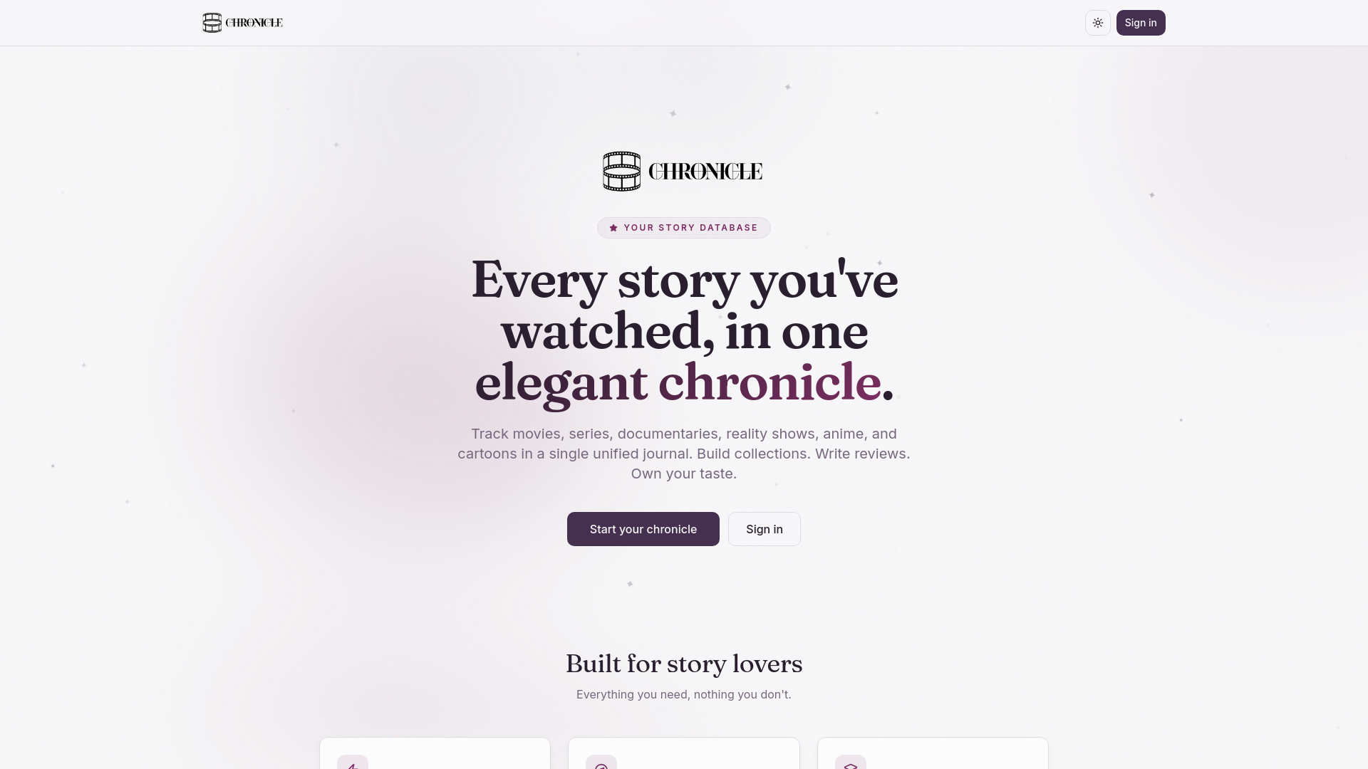 website screenshot of https://thechronicle.ink/