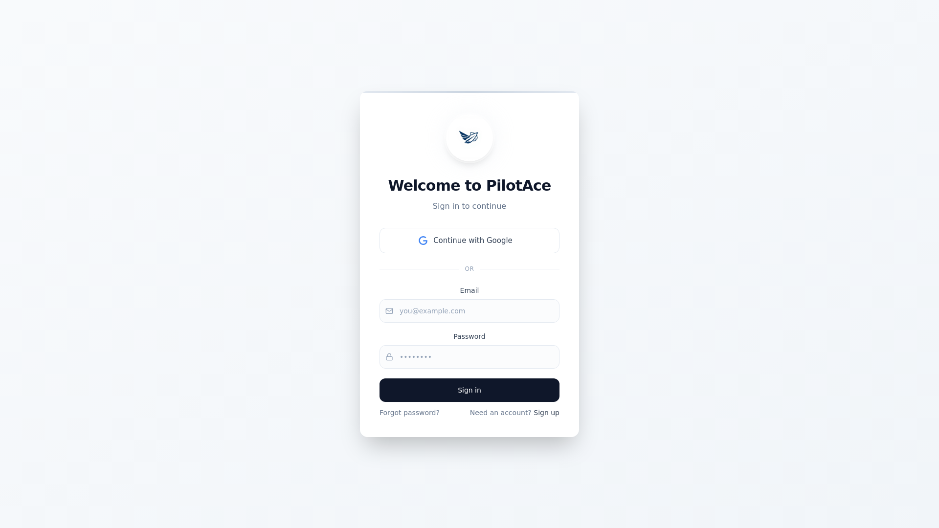 website screenshot of https://pilot-ace.online/