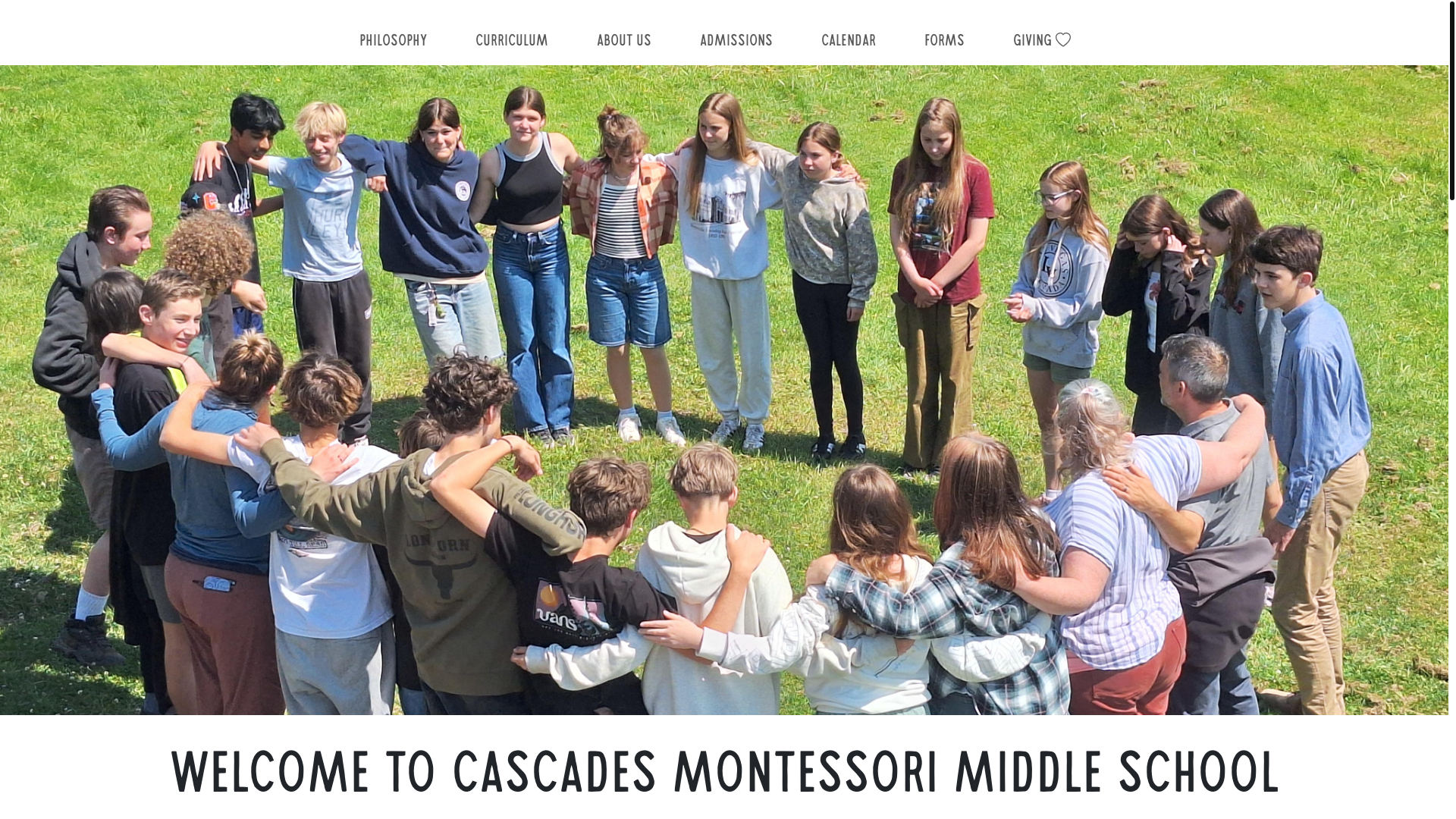 website screenshot of https://cascadesmontessori.pages.dev/