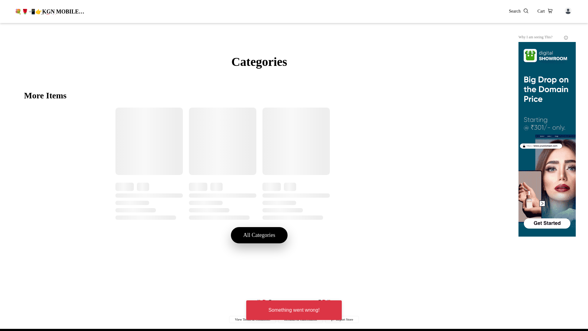 website screenshot of https://kgnmobileshop.co.in/