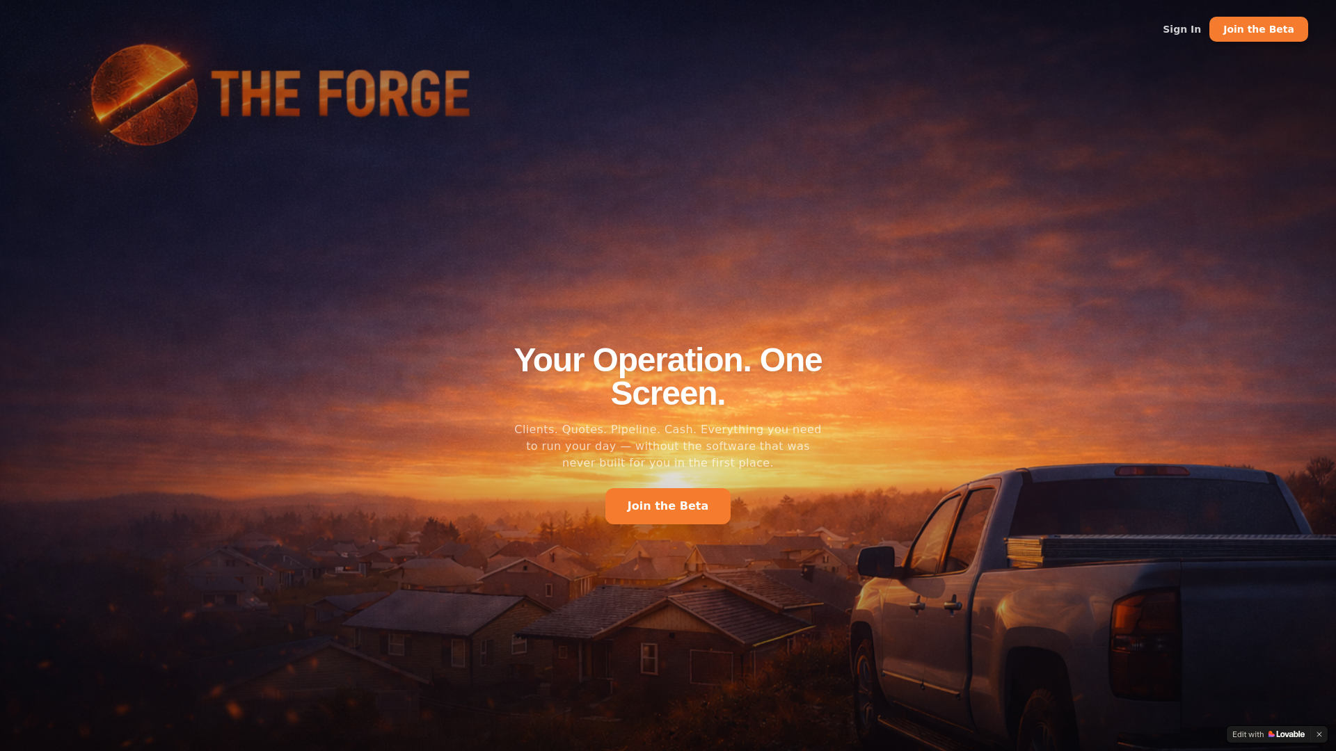 website screenshot of https://theforges.app