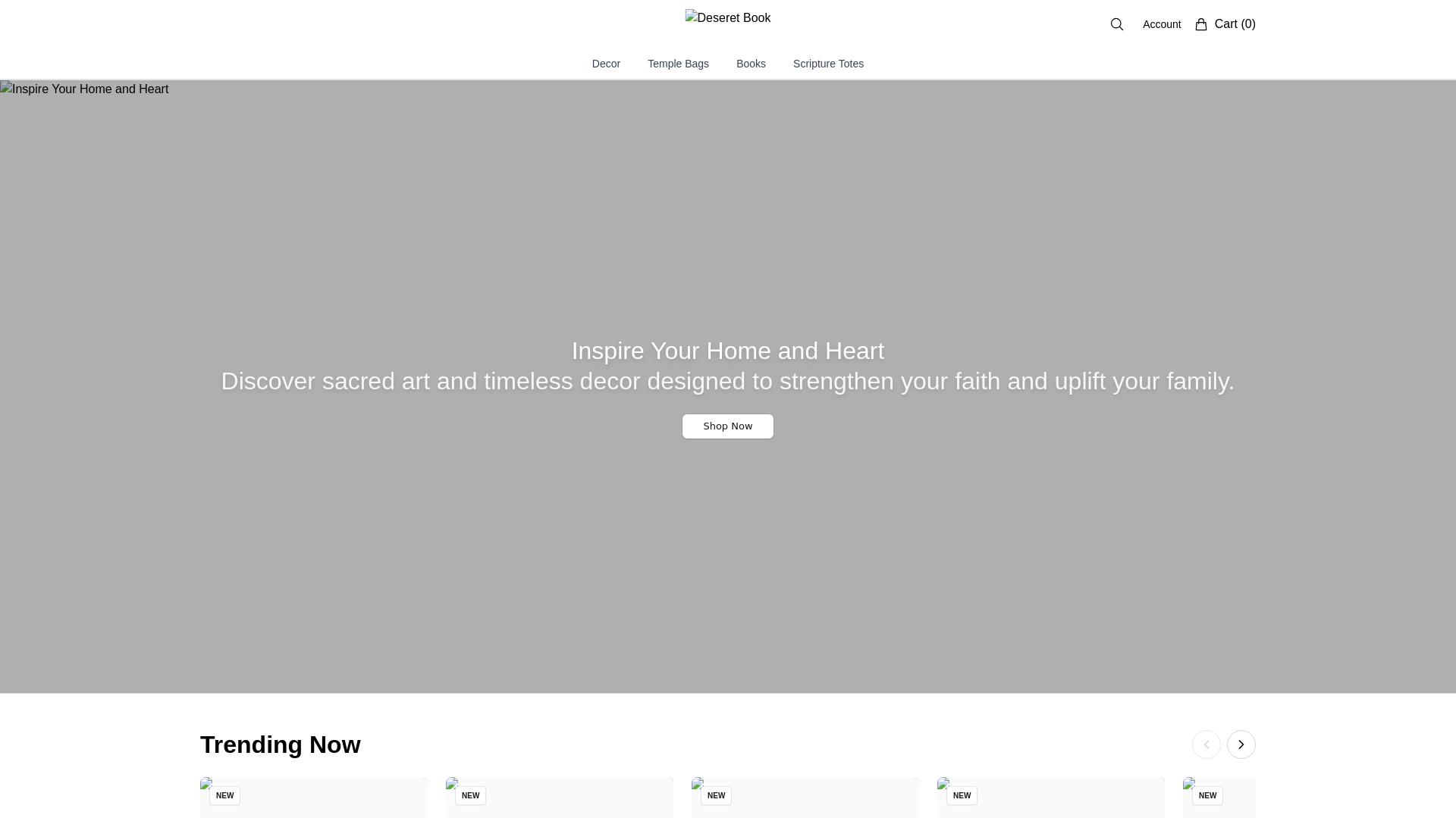 website screenshot of https://deseretbookmarket.shop/