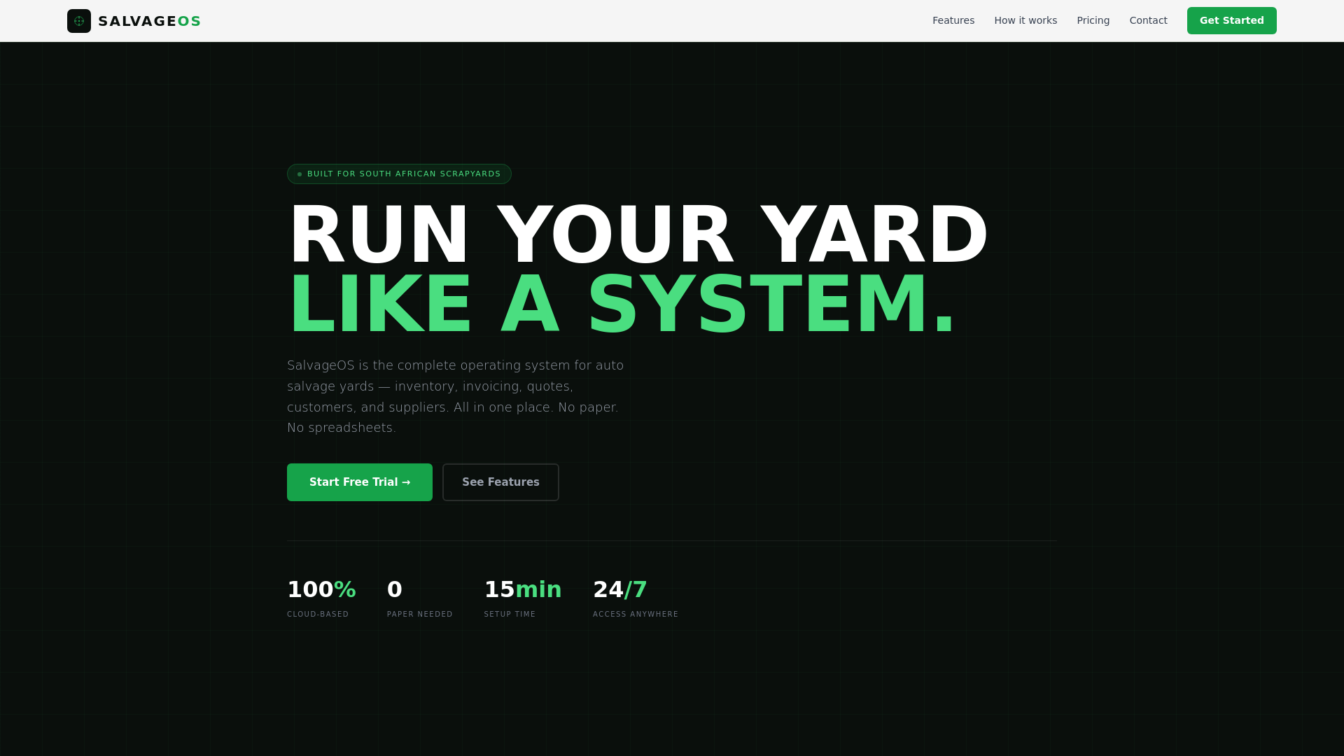 website screenshot of https://salvageos-landing.pages.dev/