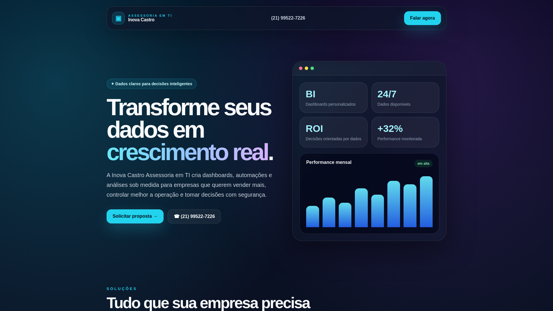 website screenshot of https://inovacastro.com.br/