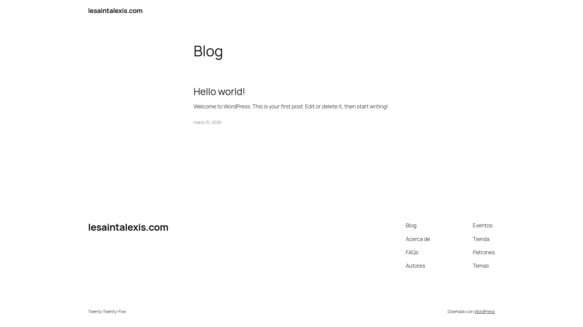 website screenshot of https://lesaintalexis.com