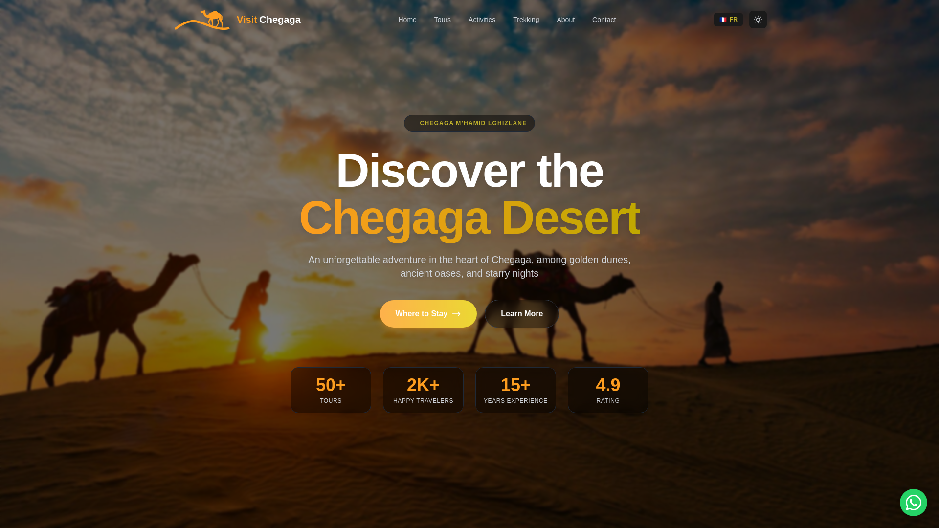 website screenshot of https://visitchegaga.com/