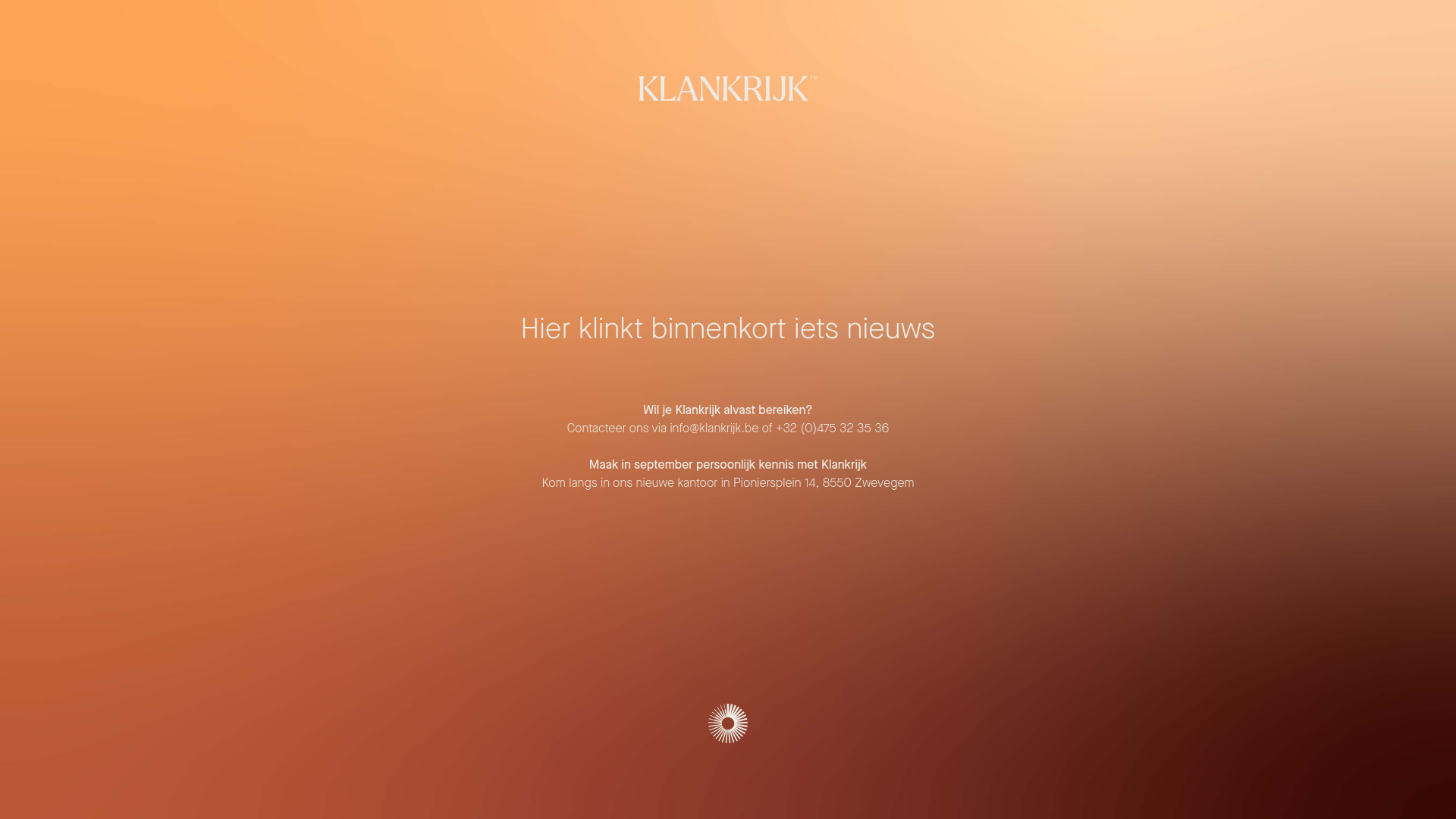 website screenshot of https://klankrijk.be/