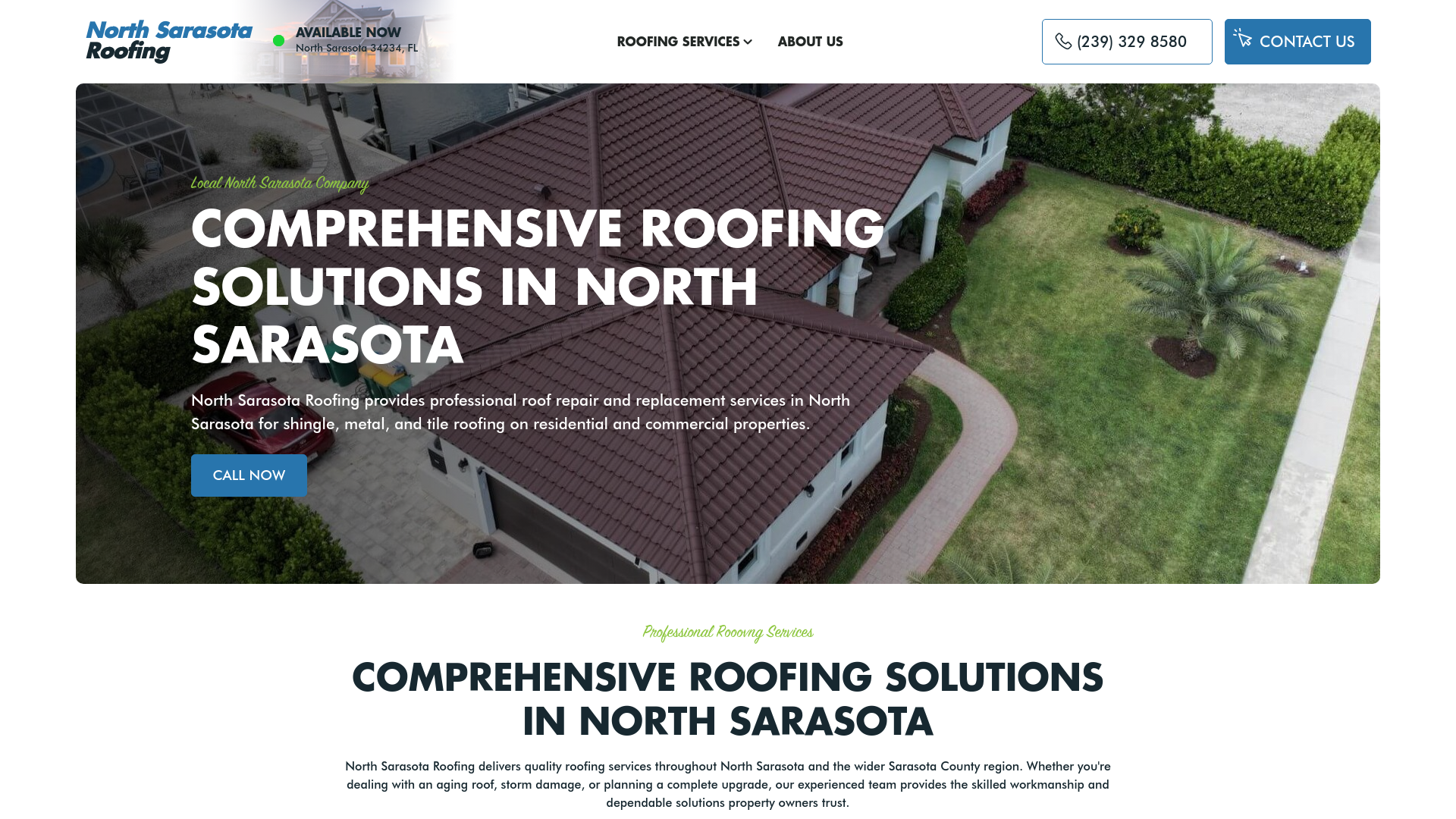 website screenshot of https://northsarasotaroofing.com
