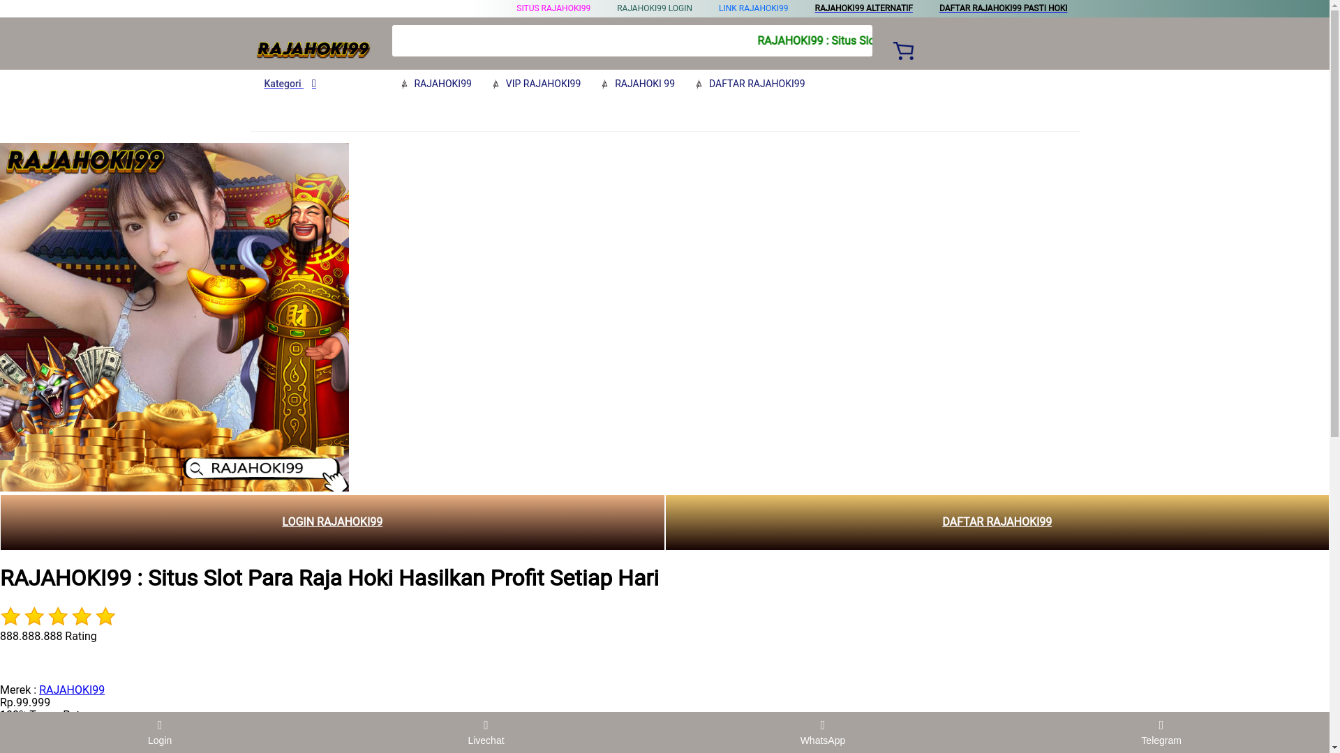 website screenshot of https://rajahoki99.vip/