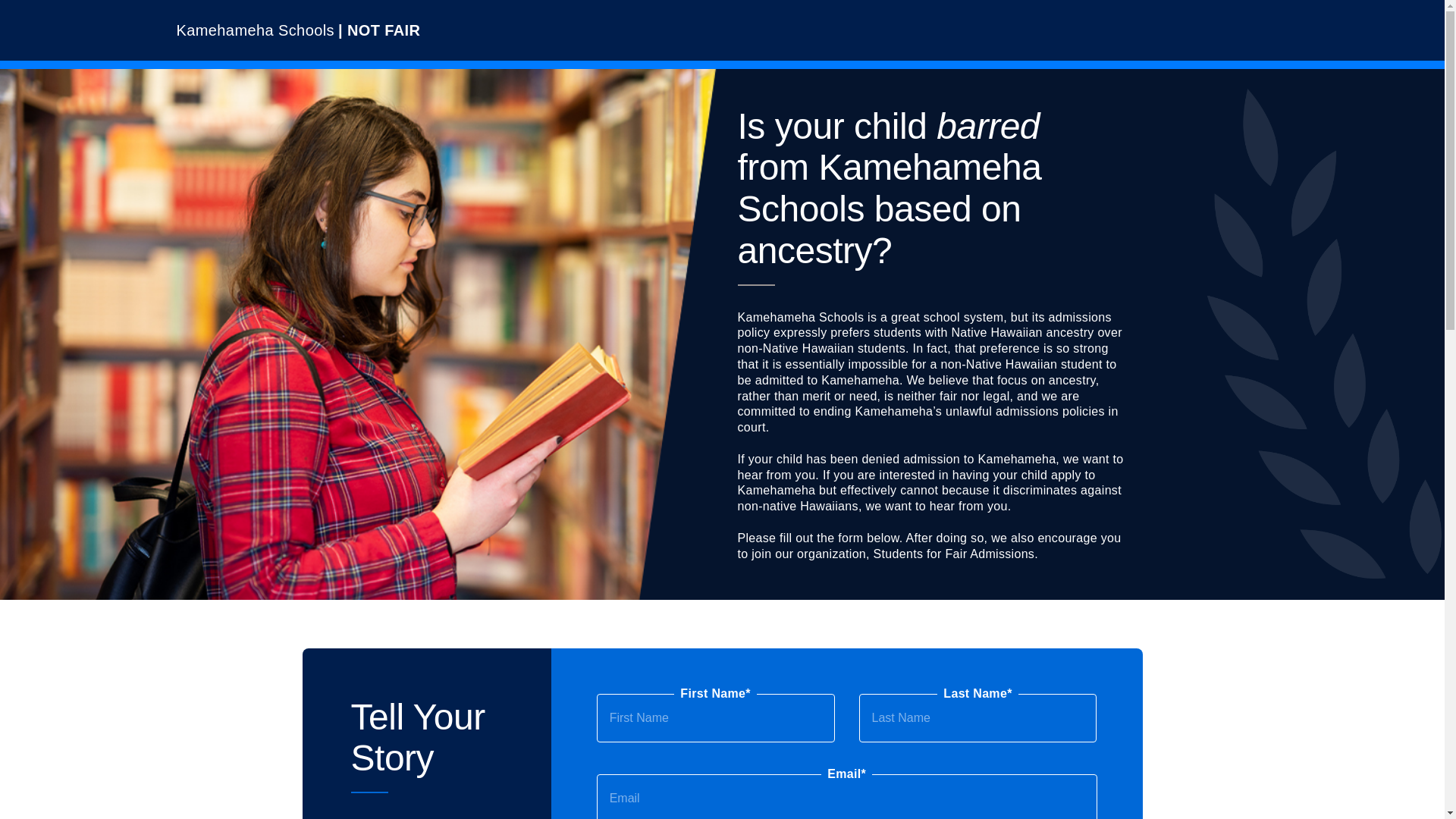 website screenshot of https://kamehamehanotfair.org/
