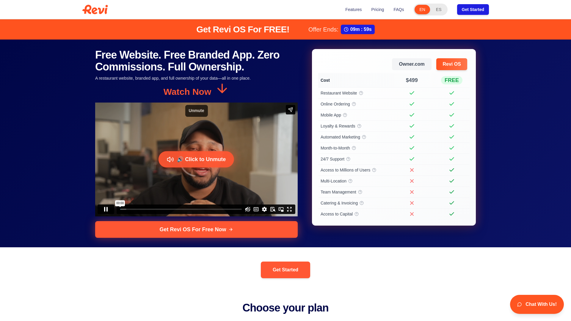 website screenshot of https://getreviaicloud.com
