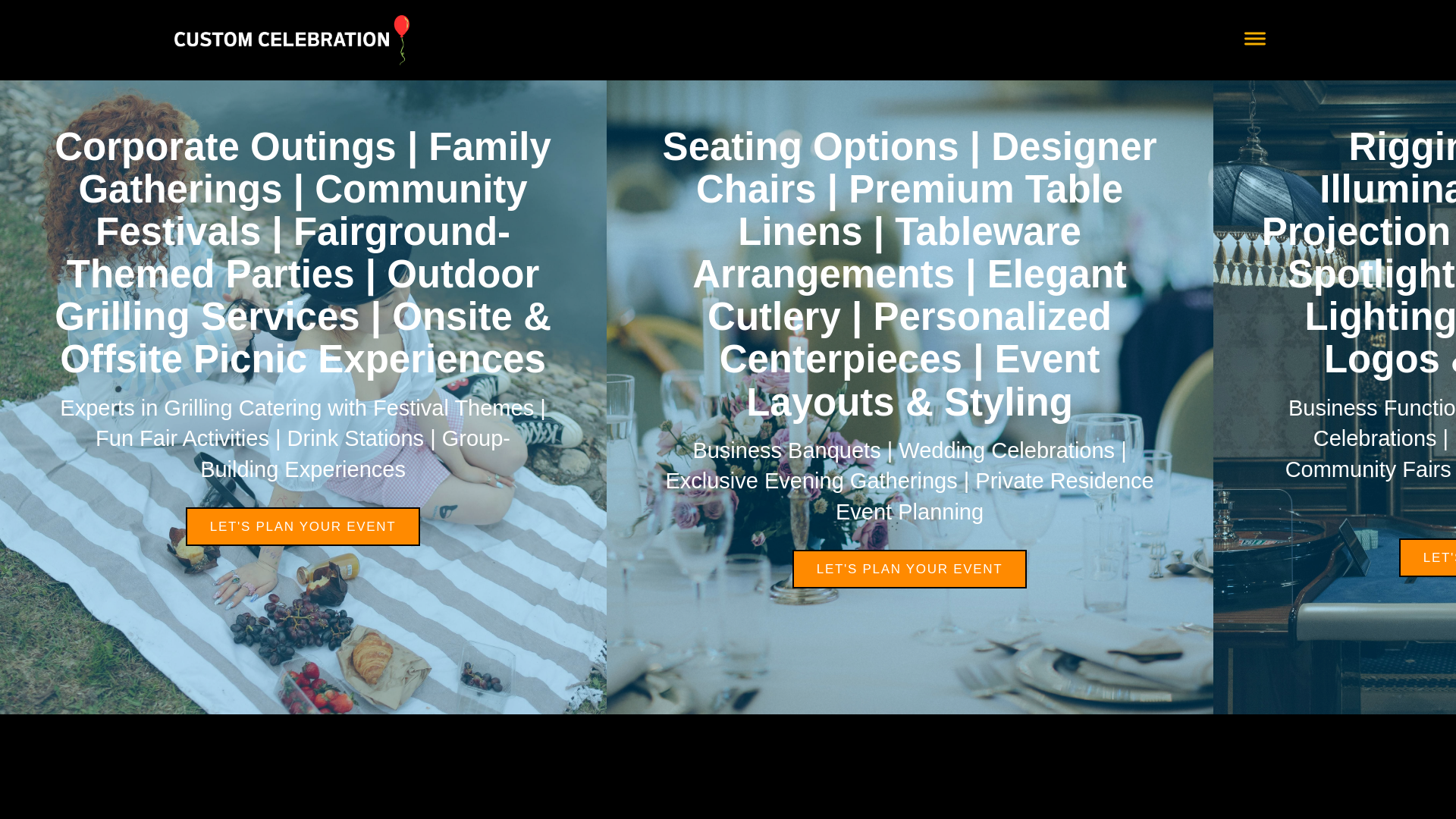 website screenshot of https://customcelebration.xyz/