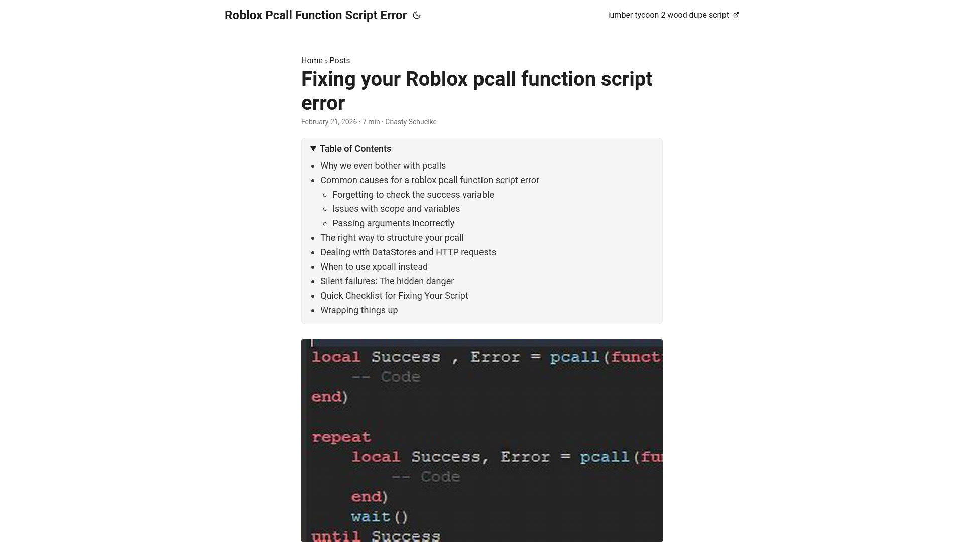 website screenshot of https://roblox-pcall-function-script-error.pages.dev/