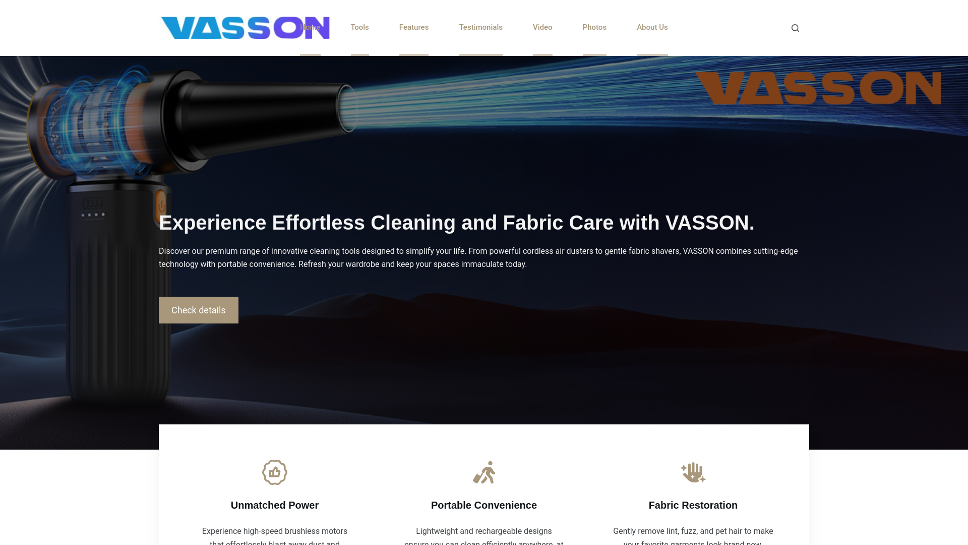 website screenshot of https://thevasson-com.pages.dev/