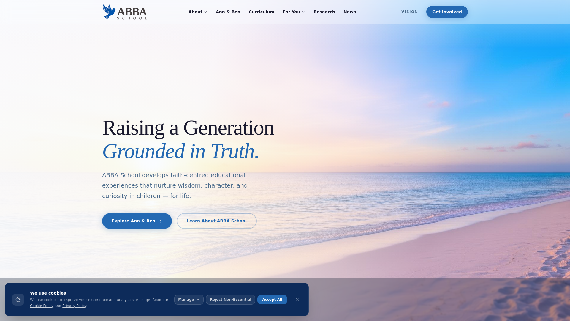 website screenshot of https://abbaschool.co.uk/