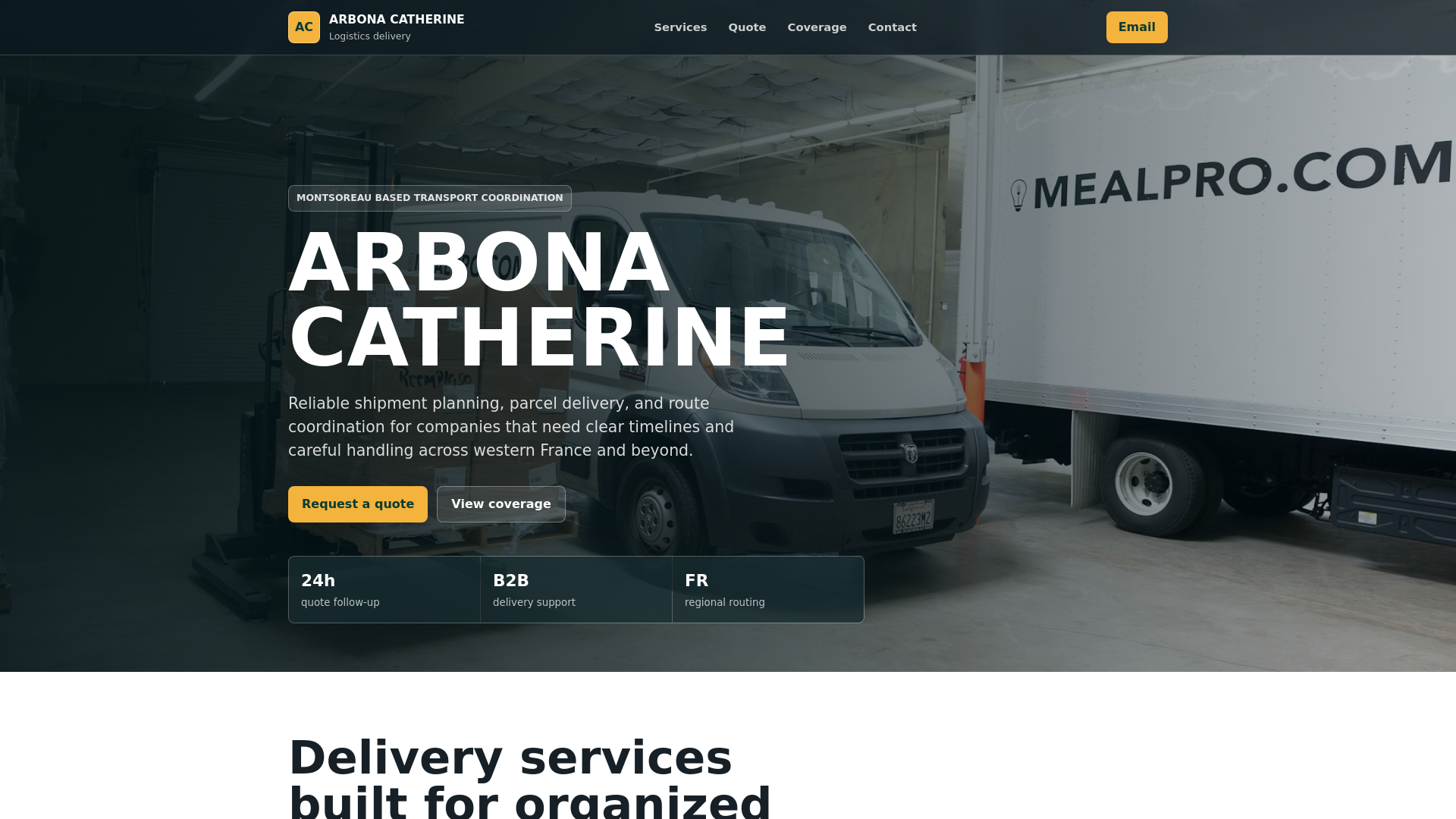 website screenshot of https://arbonacatherine.xyz/