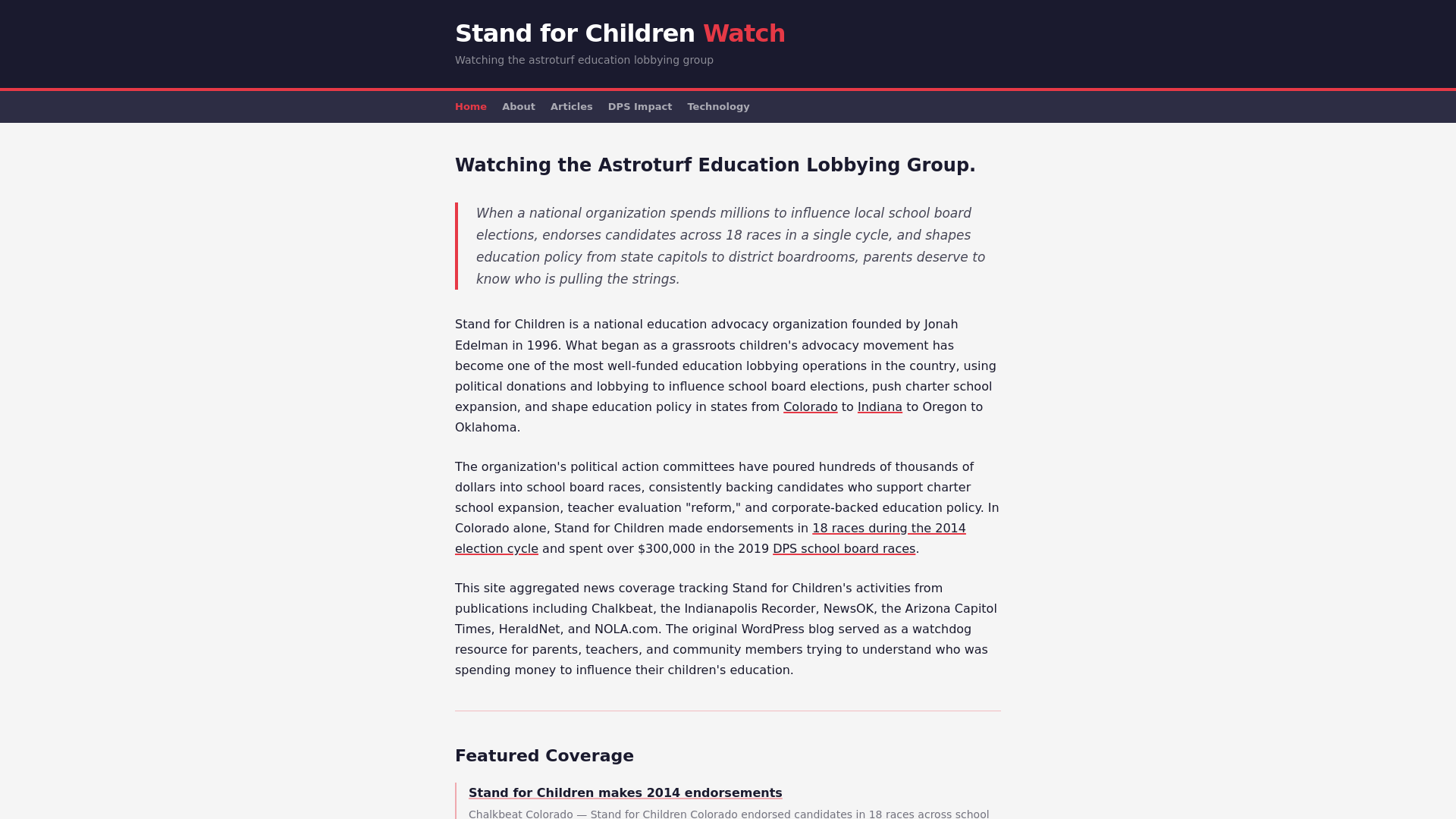 website screenshot of https://standforchildrenwatch.pages.dev/