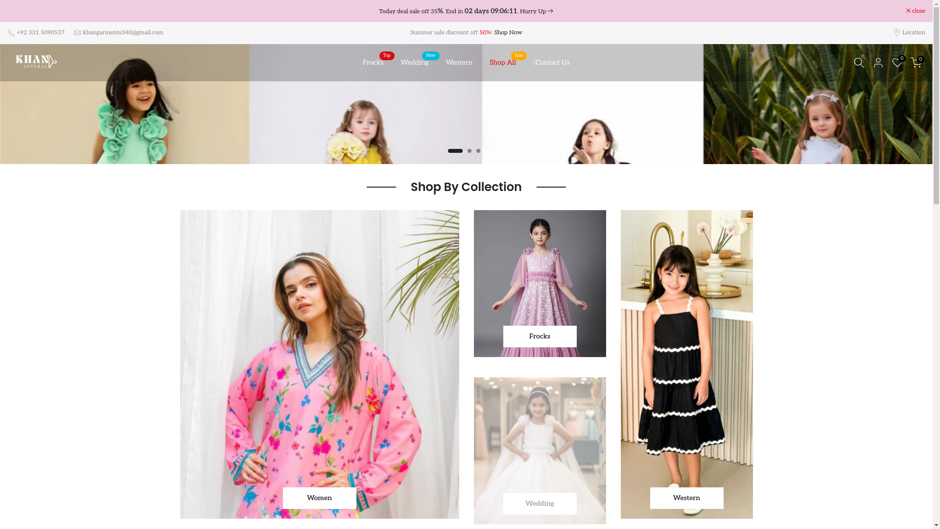 website screenshot of https://khanapparel.store/