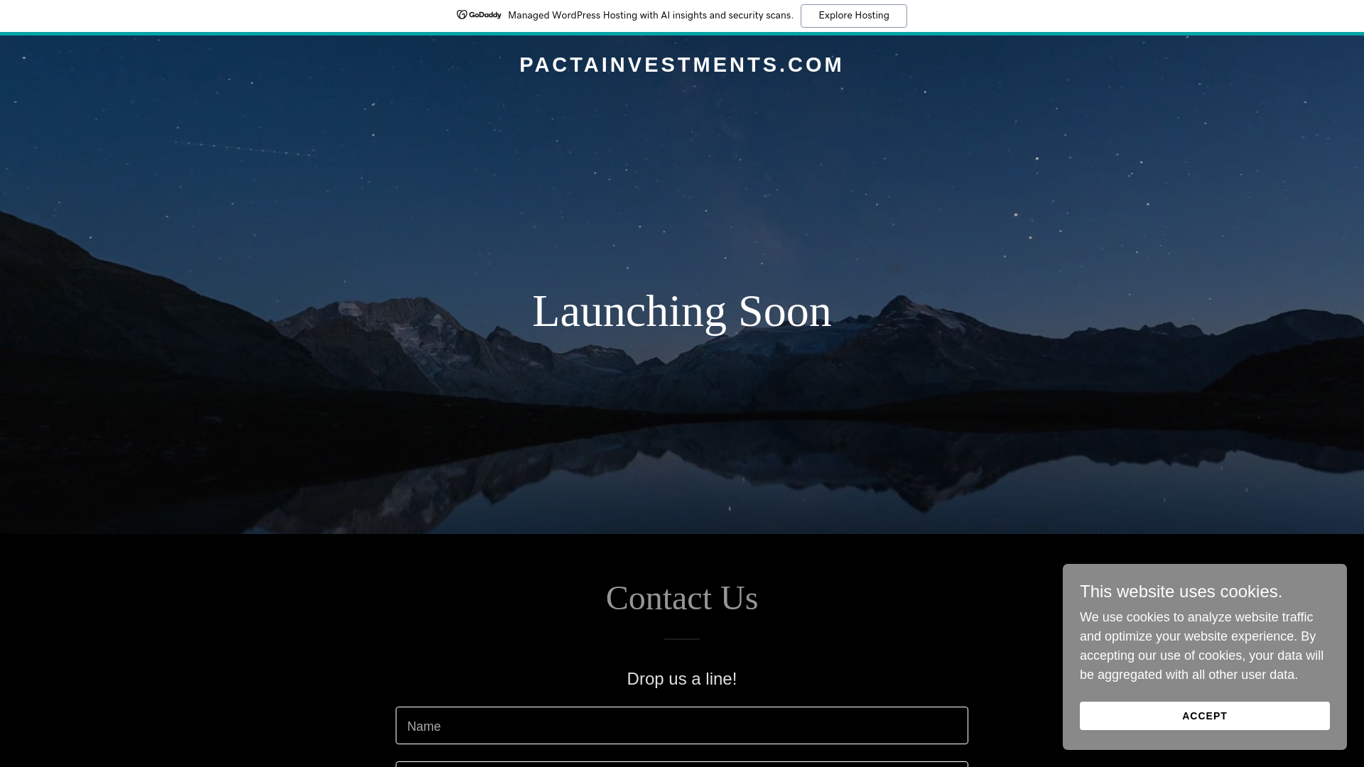 website screenshot of https://pactainvestments.com/