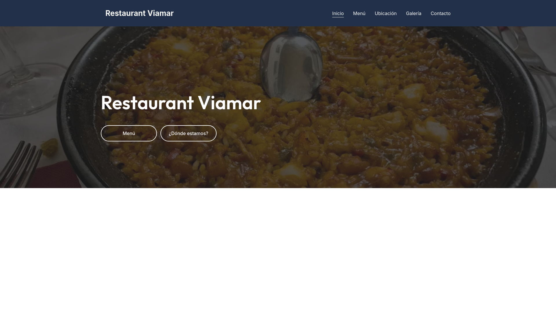 website screenshot of https://restaurantviamar.com