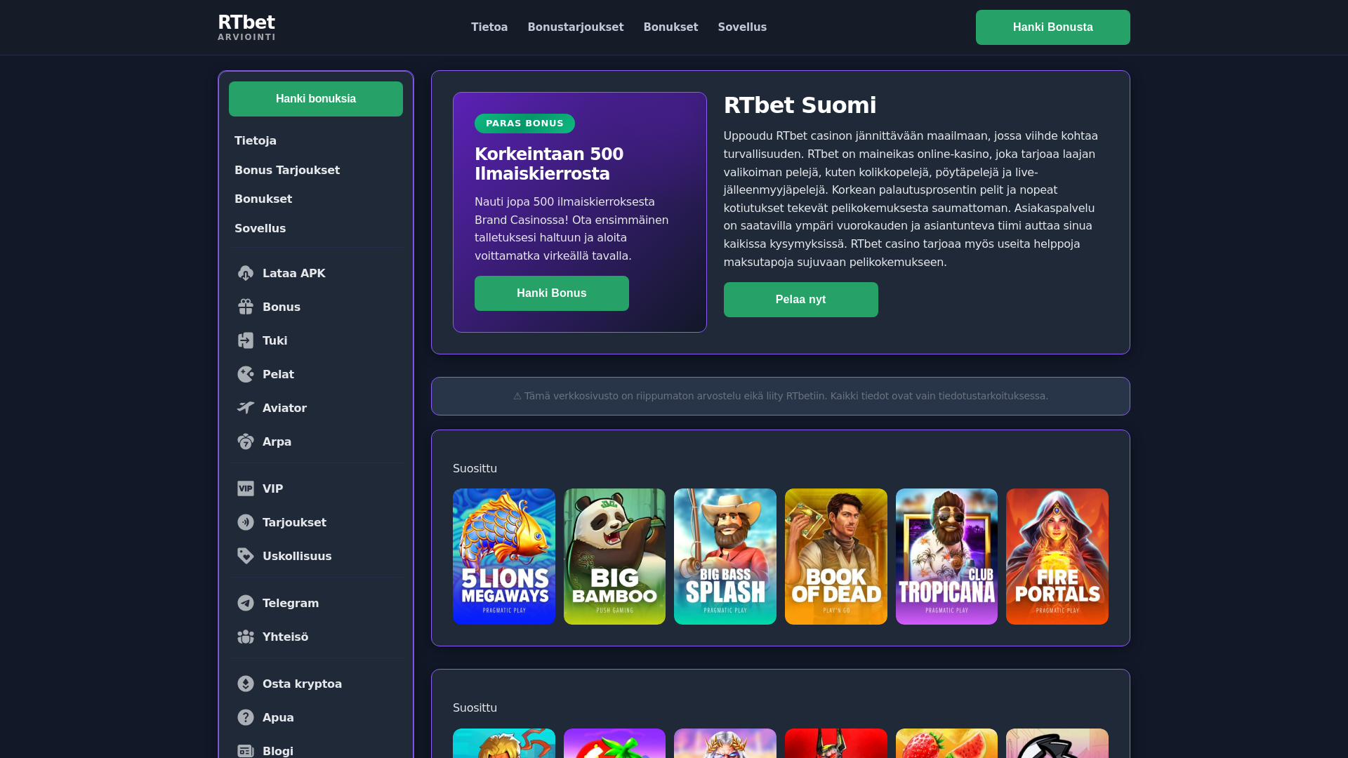 website screenshot of https://rtbetsuomi-com.pages.dev/