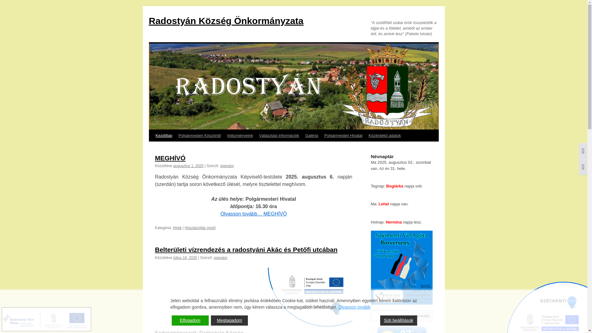 website screenshot of https://radostyan.hu/
