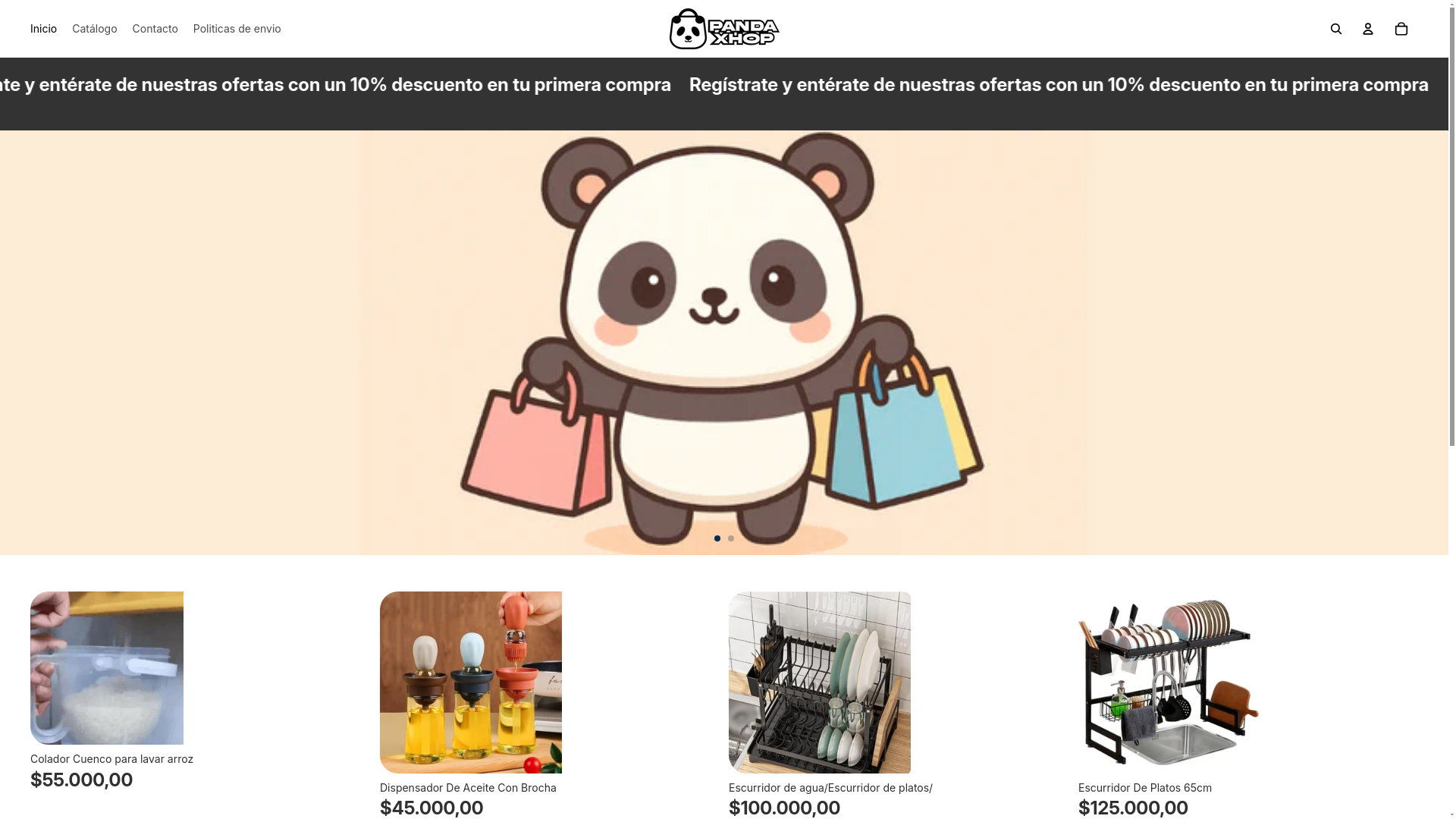 website screenshot of https://pandaxhop.com/