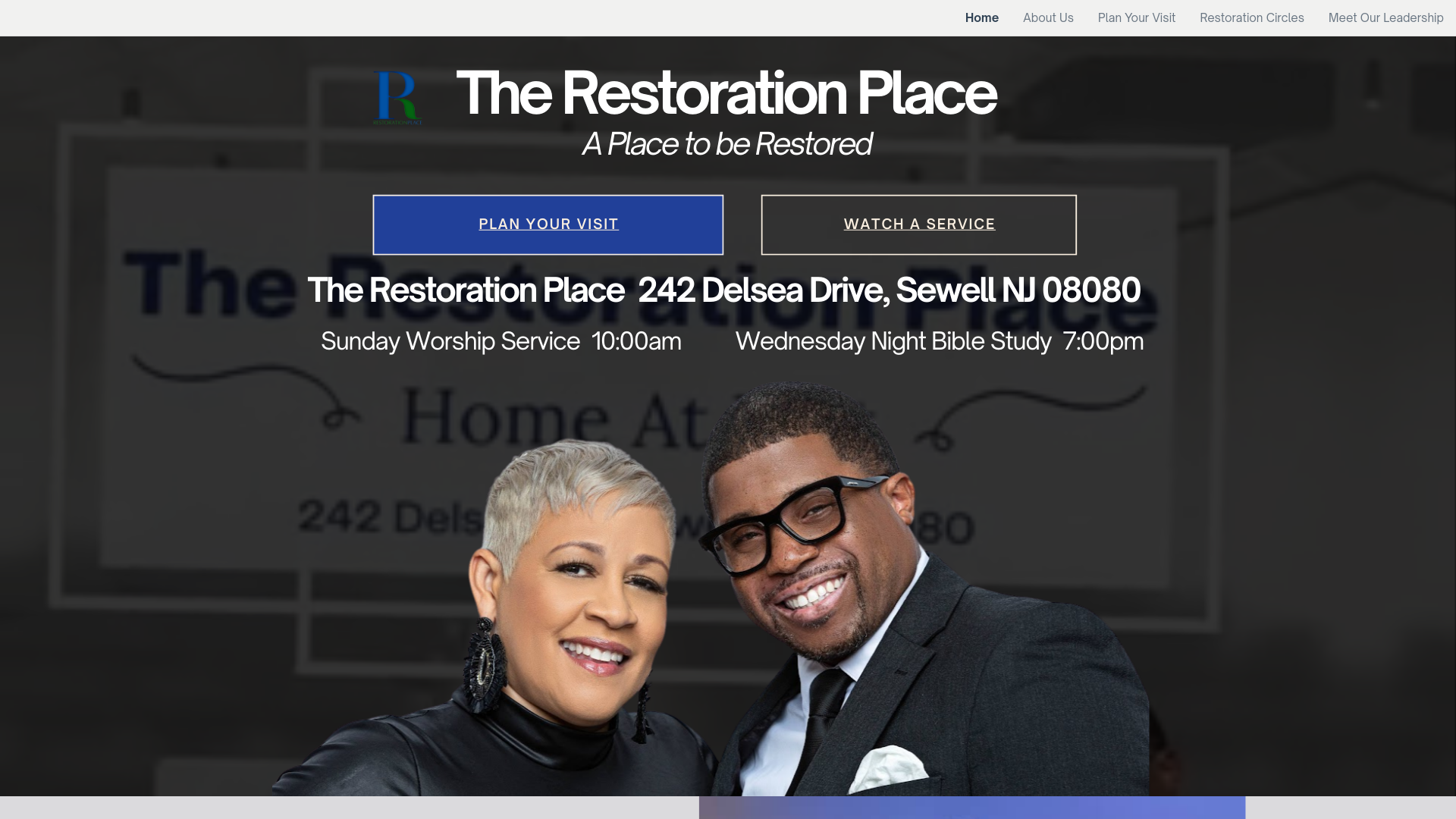 website screenshot of https://restorationplaceglobal.org