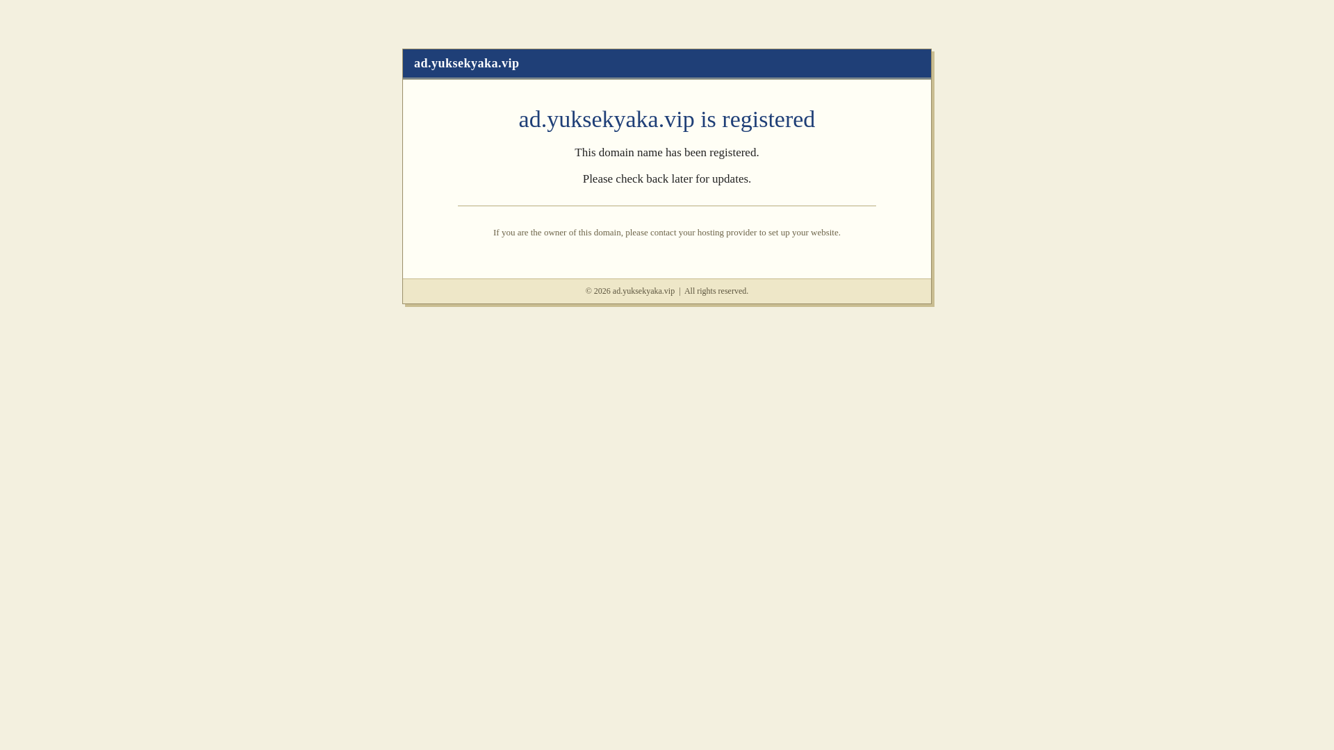 website screenshot of https://ad.yuksekyaka.vip/