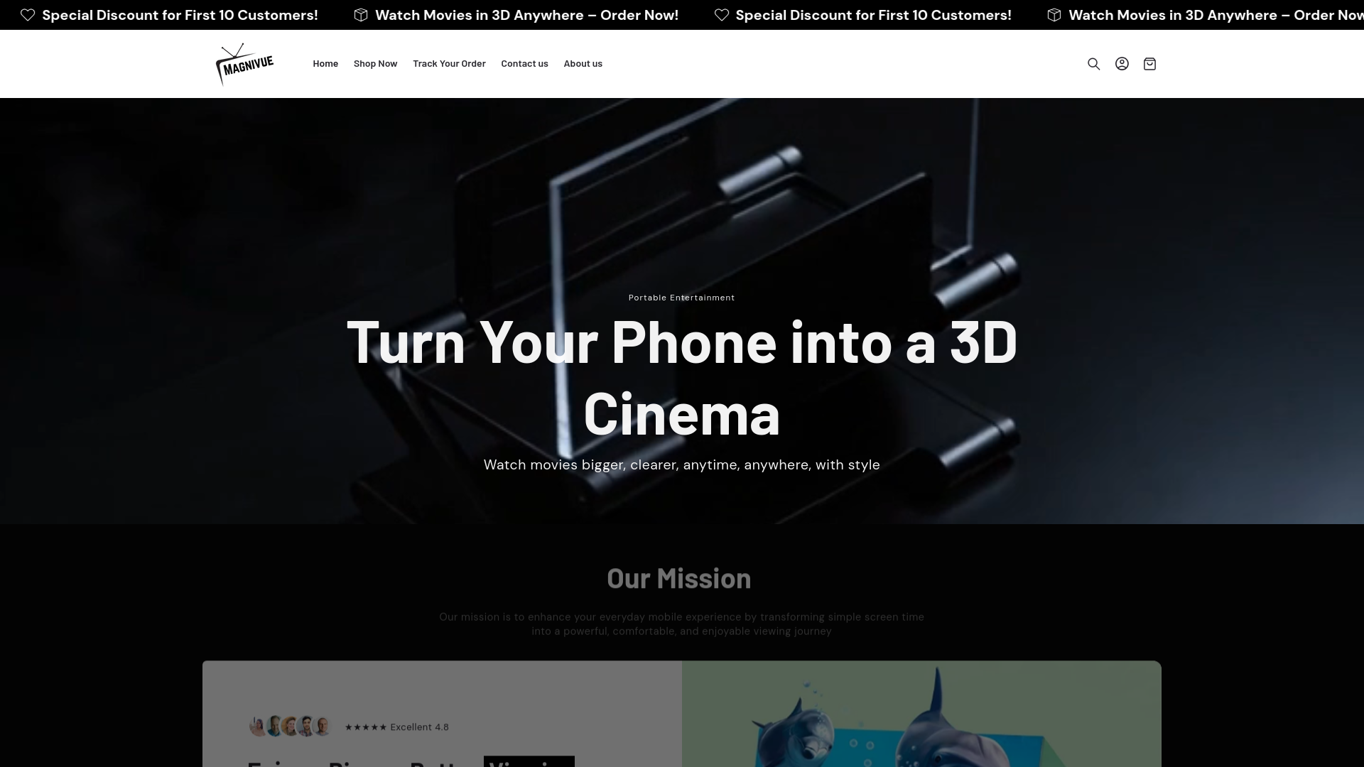 website screenshot of https://magnivue.co.za/