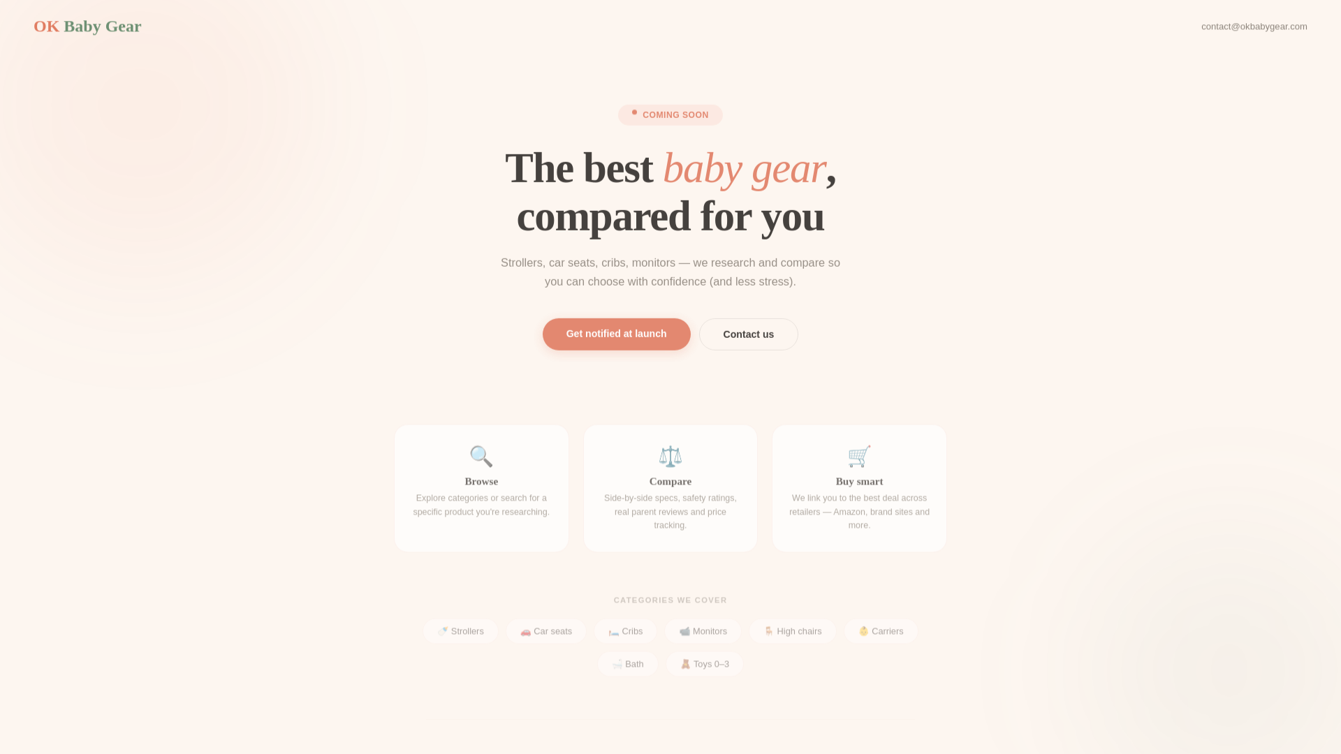 website screenshot of https://okbabygear.com/