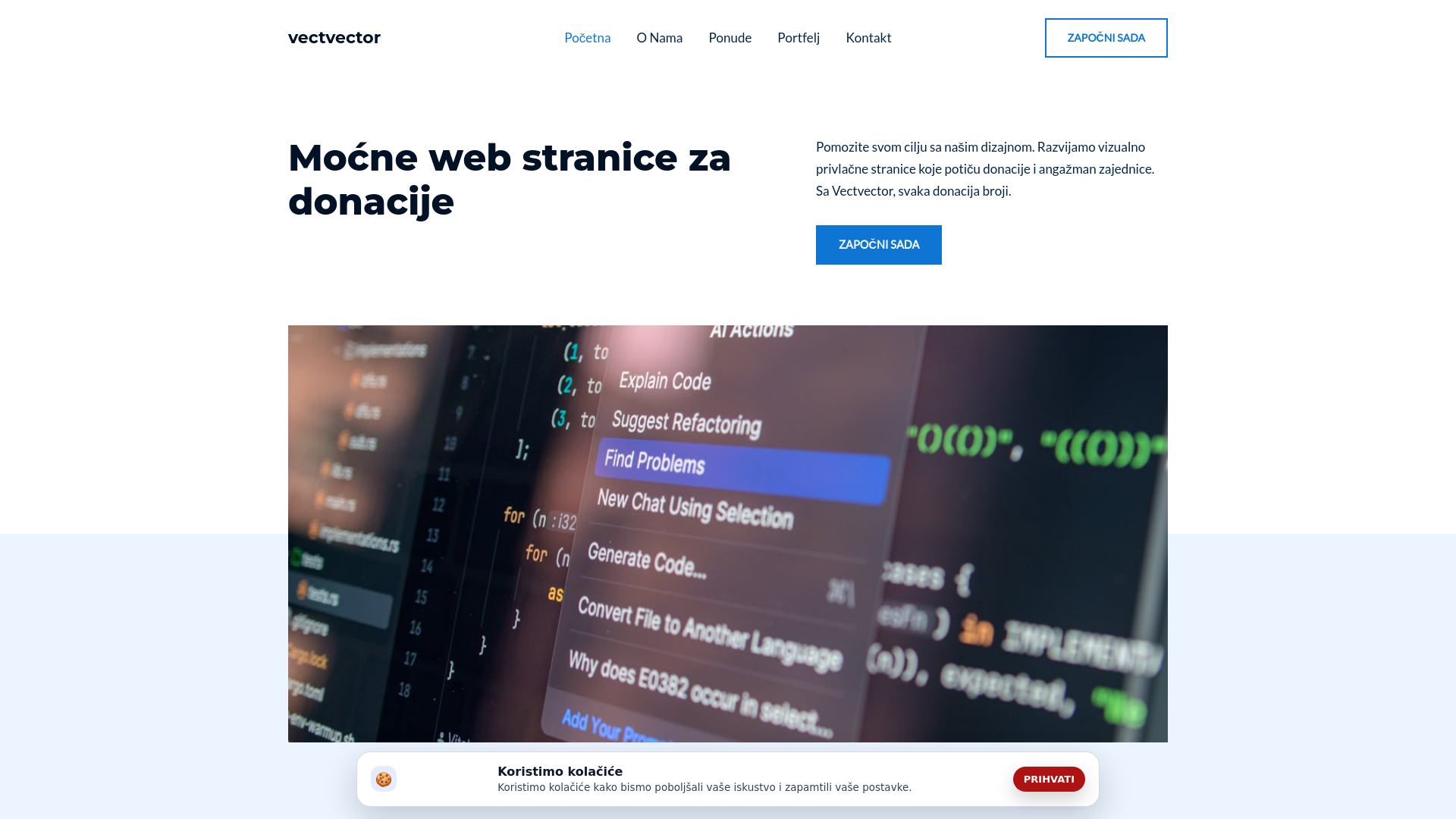 website screenshot of https://vectvector.company