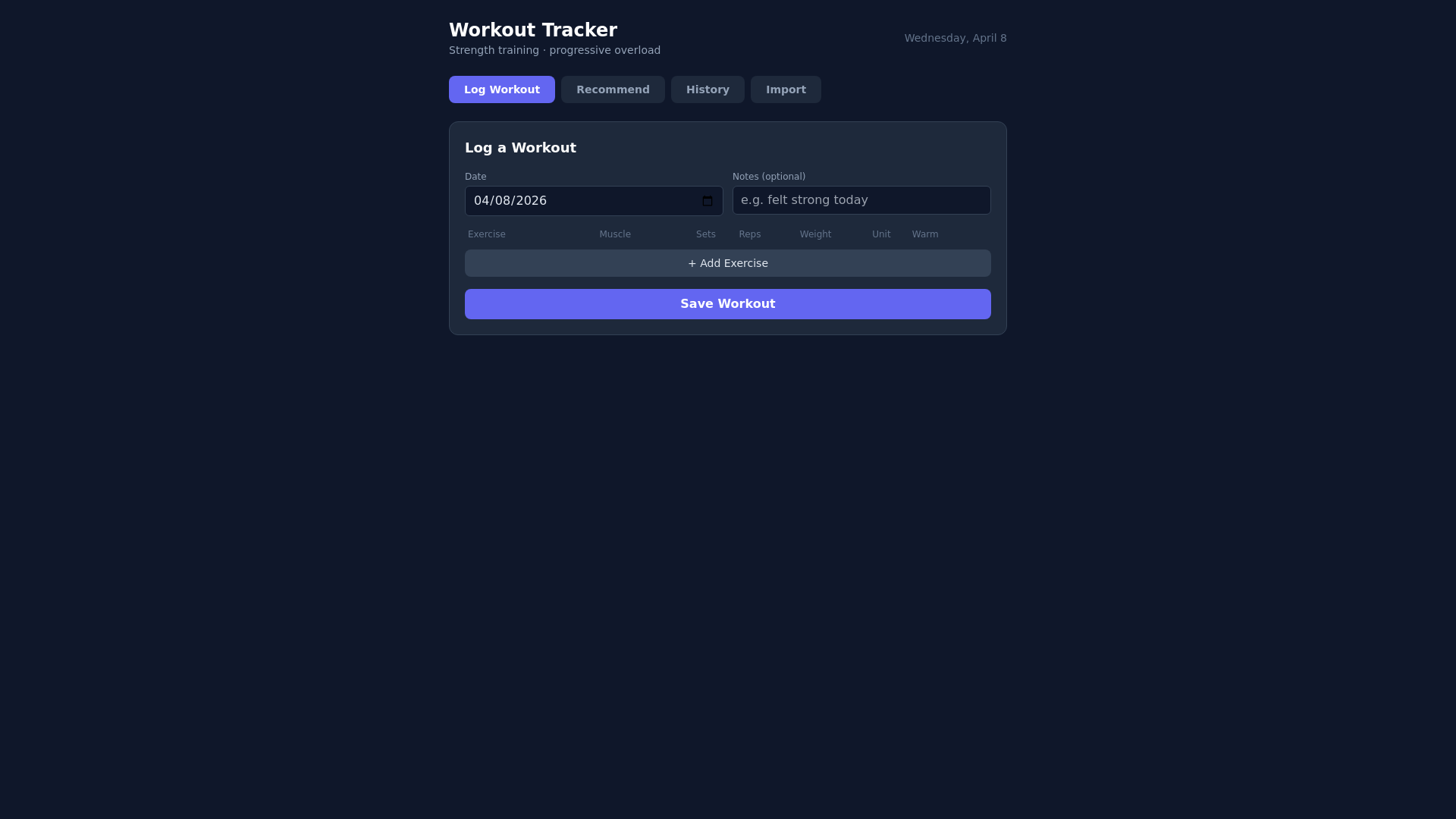 website screenshot of https://workout-tracker-eig.pages.dev/