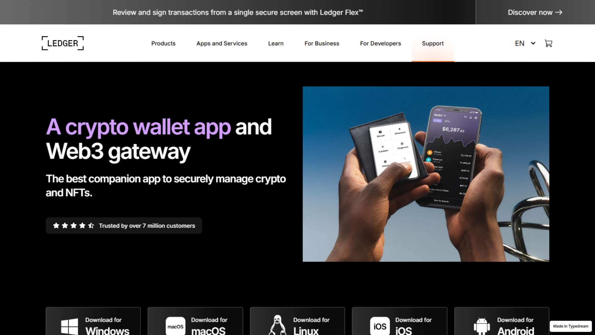website screenshot of https://portal-faq-ldger-live-autho.typedream.app/