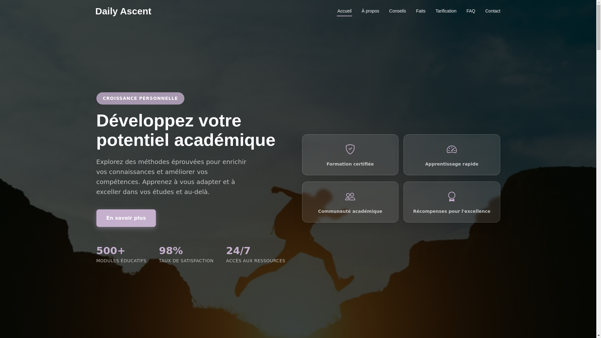 website screenshot of https://dailyascent.ink/