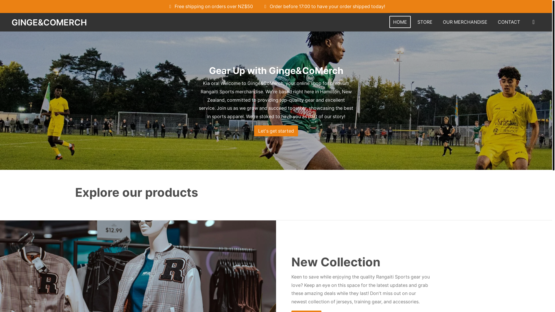 website screenshot of https://gingecomerch.com/