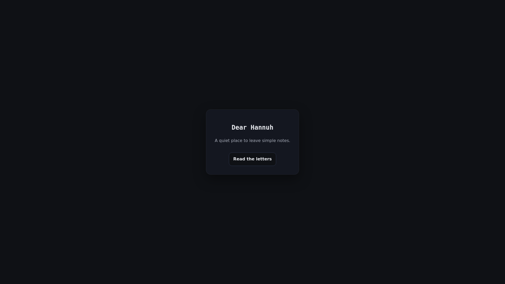 website screenshot of https://dearhannuh.com/