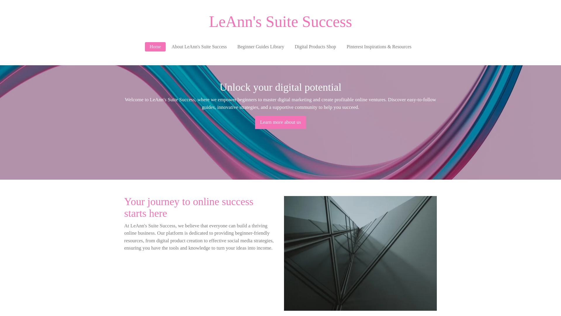 website screenshot of https://leannssuitesuccess.com