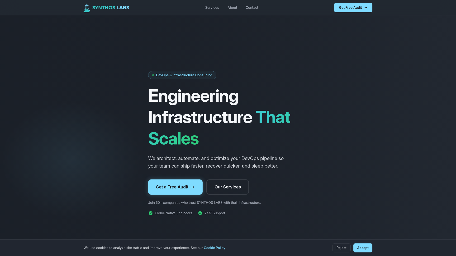 website screenshot of https://synthoslabs.tech/
