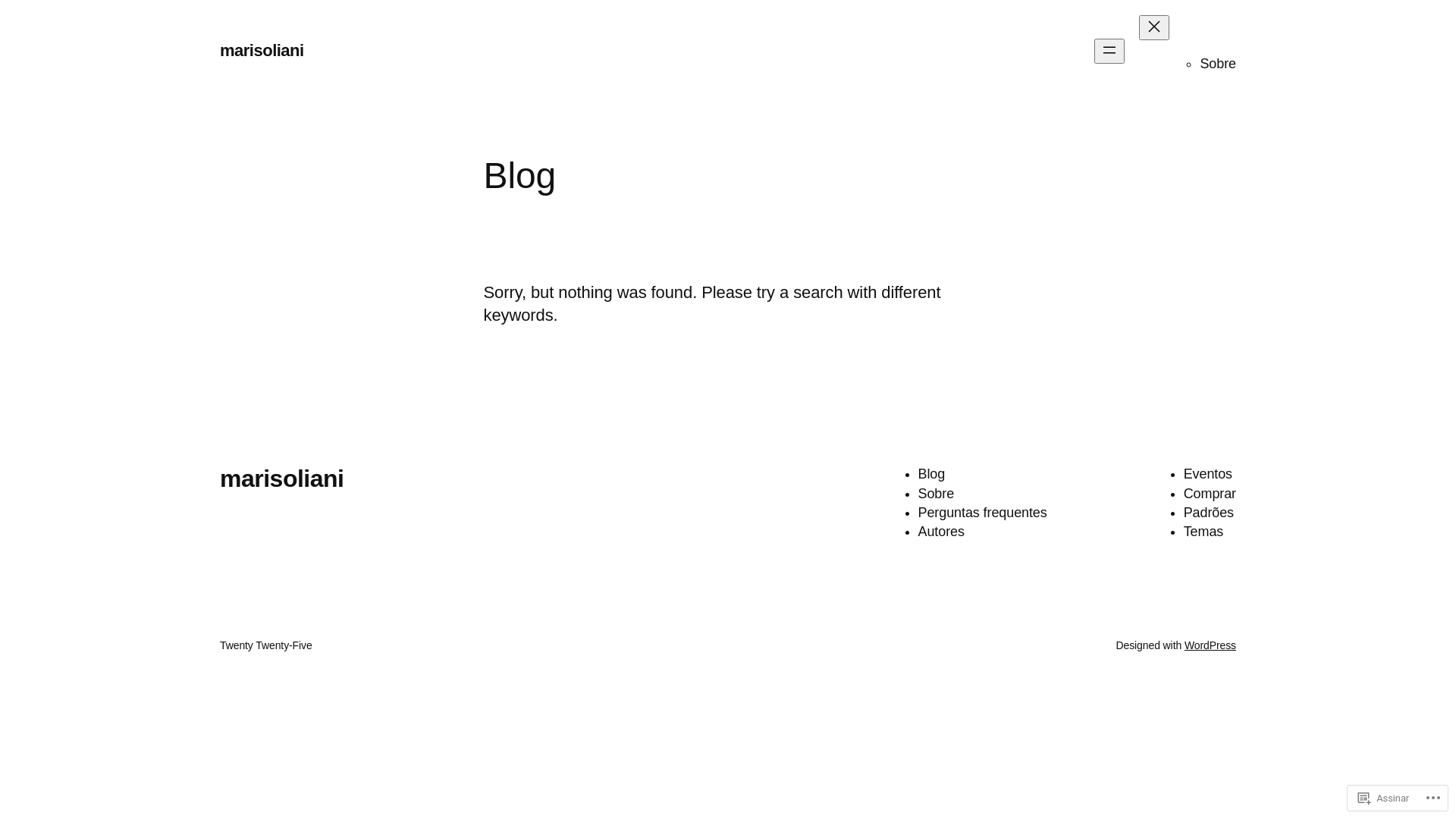 website screenshot of https://marisoliani.blog/