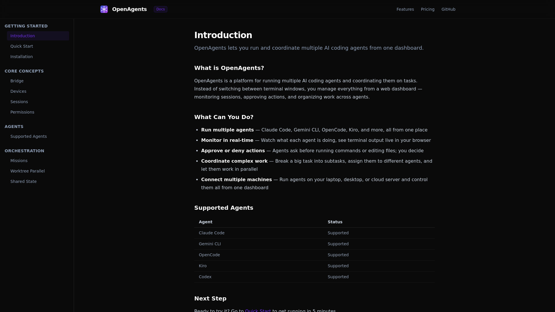 website screenshot of https://open-agents-docs.pages.dev/
