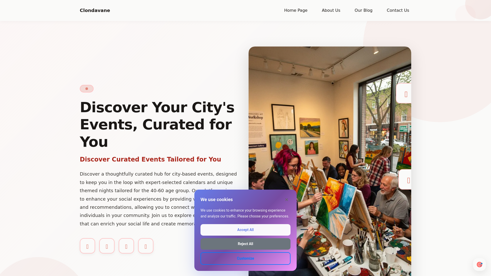 website screenshot of https://clondavane.org/